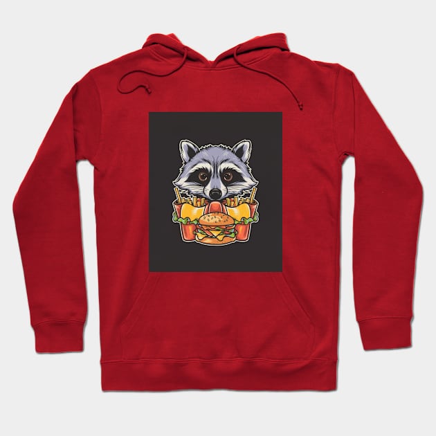 Raccoon Fast Food Hoodie by Signum